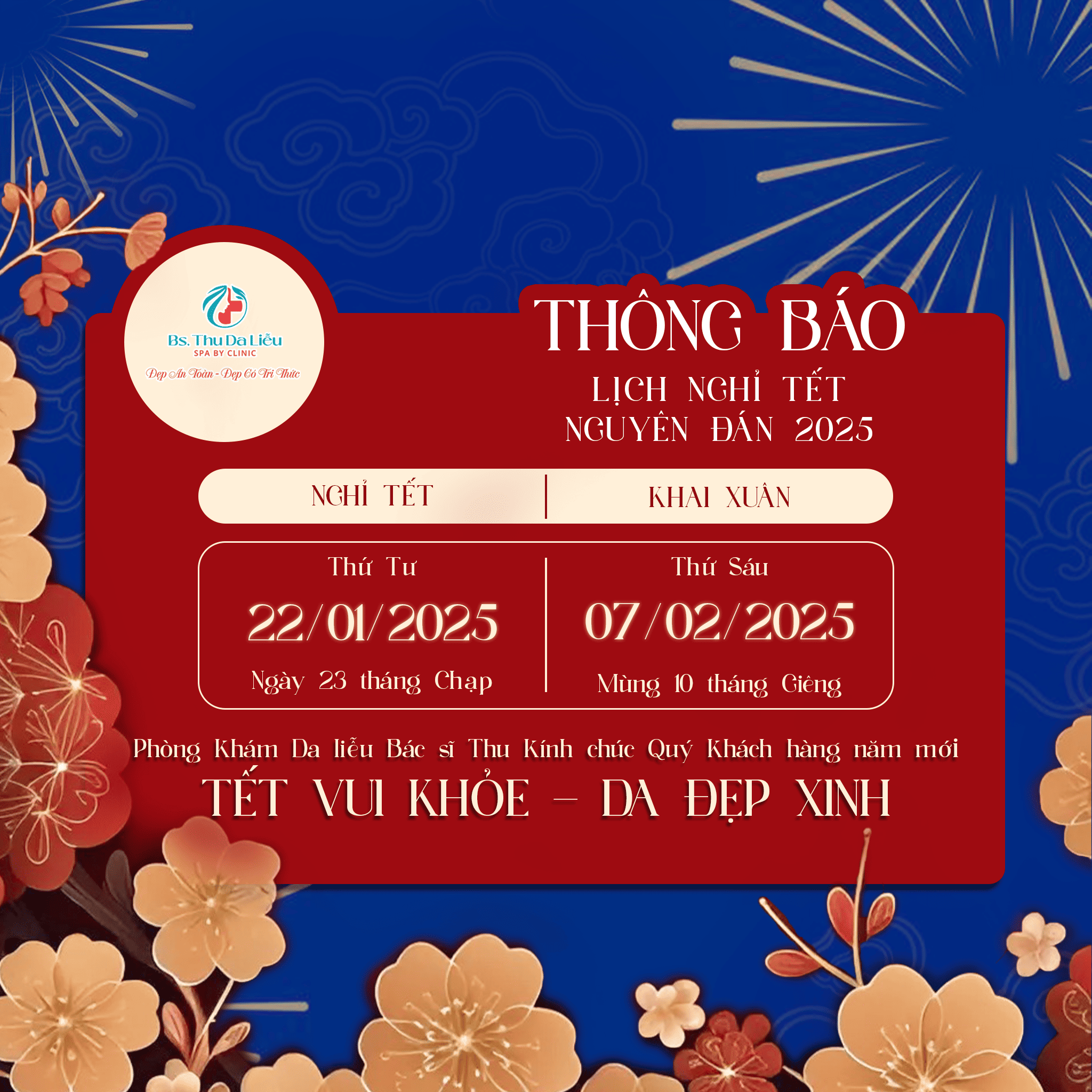 THÔNG BÁO LỊCH NGHỈ TẾT NGUYÊN ĐÁN ẤT TỴ 2025