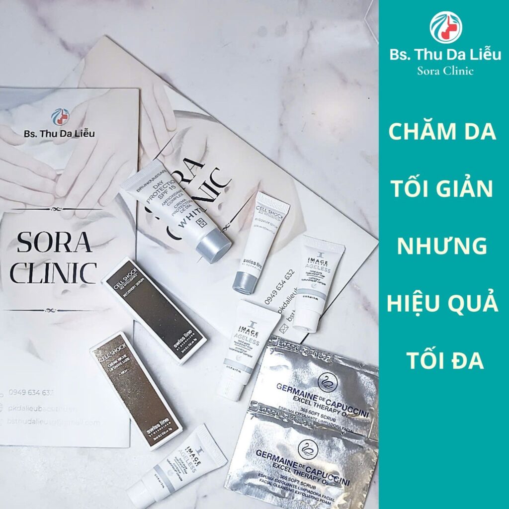 Bác sĩ tư vấn sản phẩm chăm sóc da phù hợp tại sora clinic