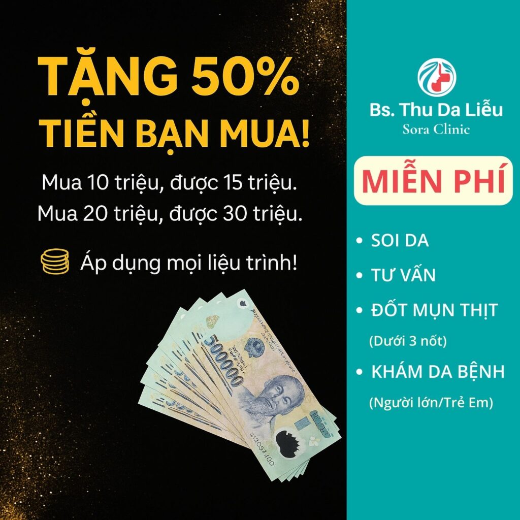 Tặng 50% giá trị tiền đặt cọc chỉ 3 ngày duy nhất tại Sora Clinic Đông Hưng Thuận, Q.12