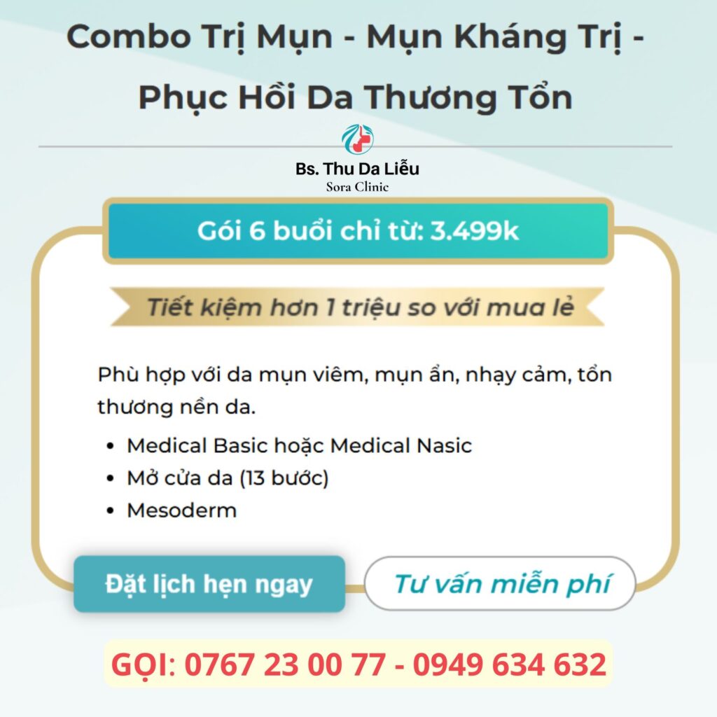 Liệu trình điều trị mụn tại phòng khám da liễu