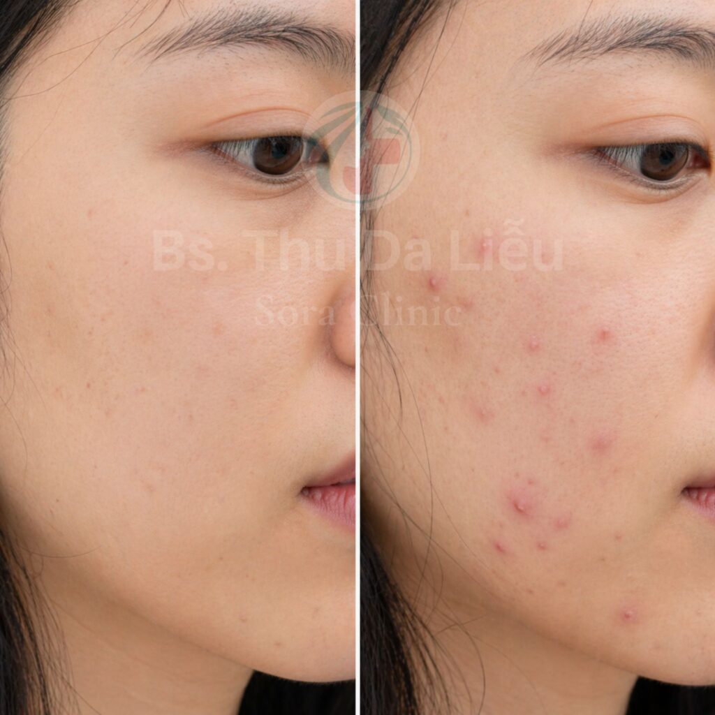 Mụn quay lại sau khi điều trị không đúng cách
