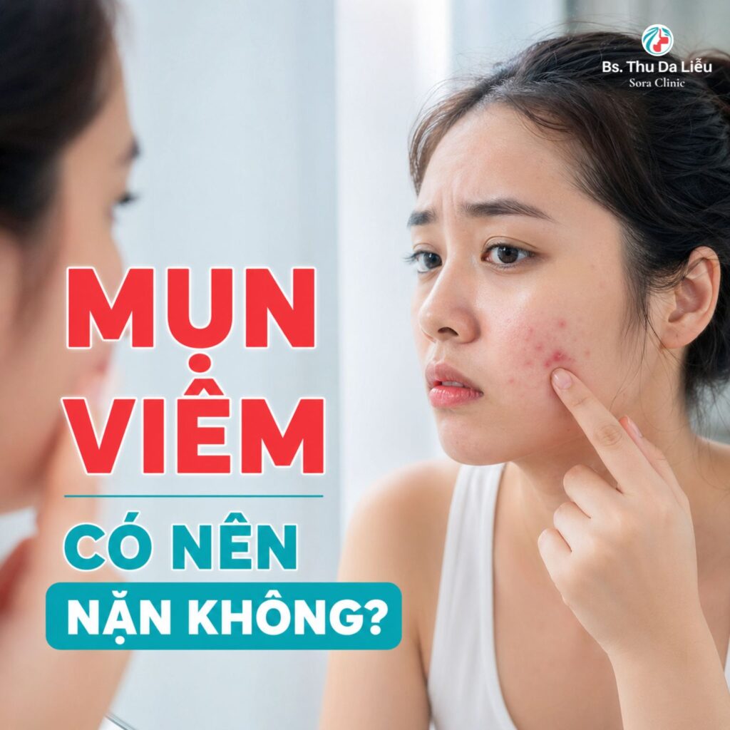 Mụn viêm sưng đỏ có nên tự nặn tại nhà hay không