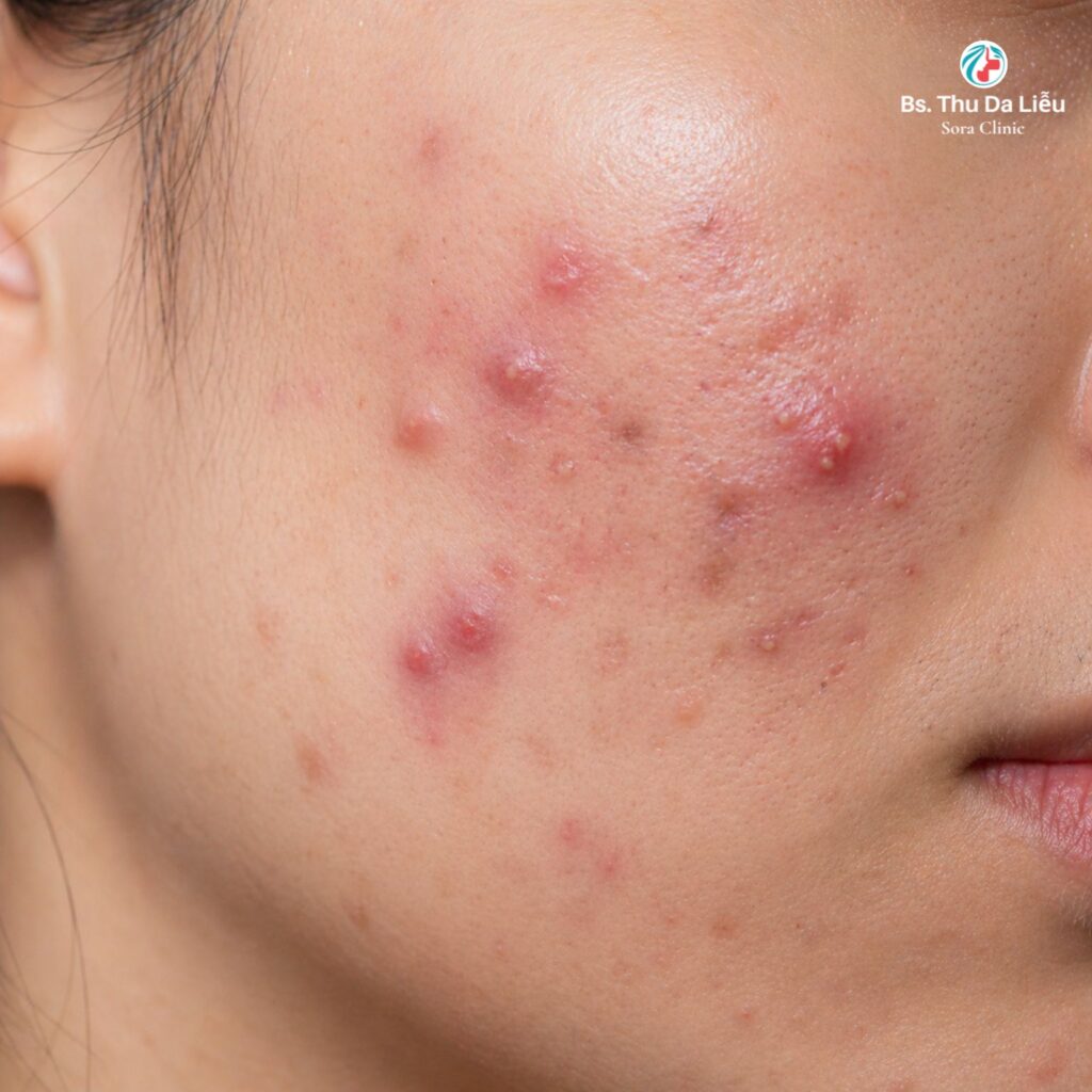 Mụn viêm sưng đỏ dễ tổn thương nếu nặn sai cách