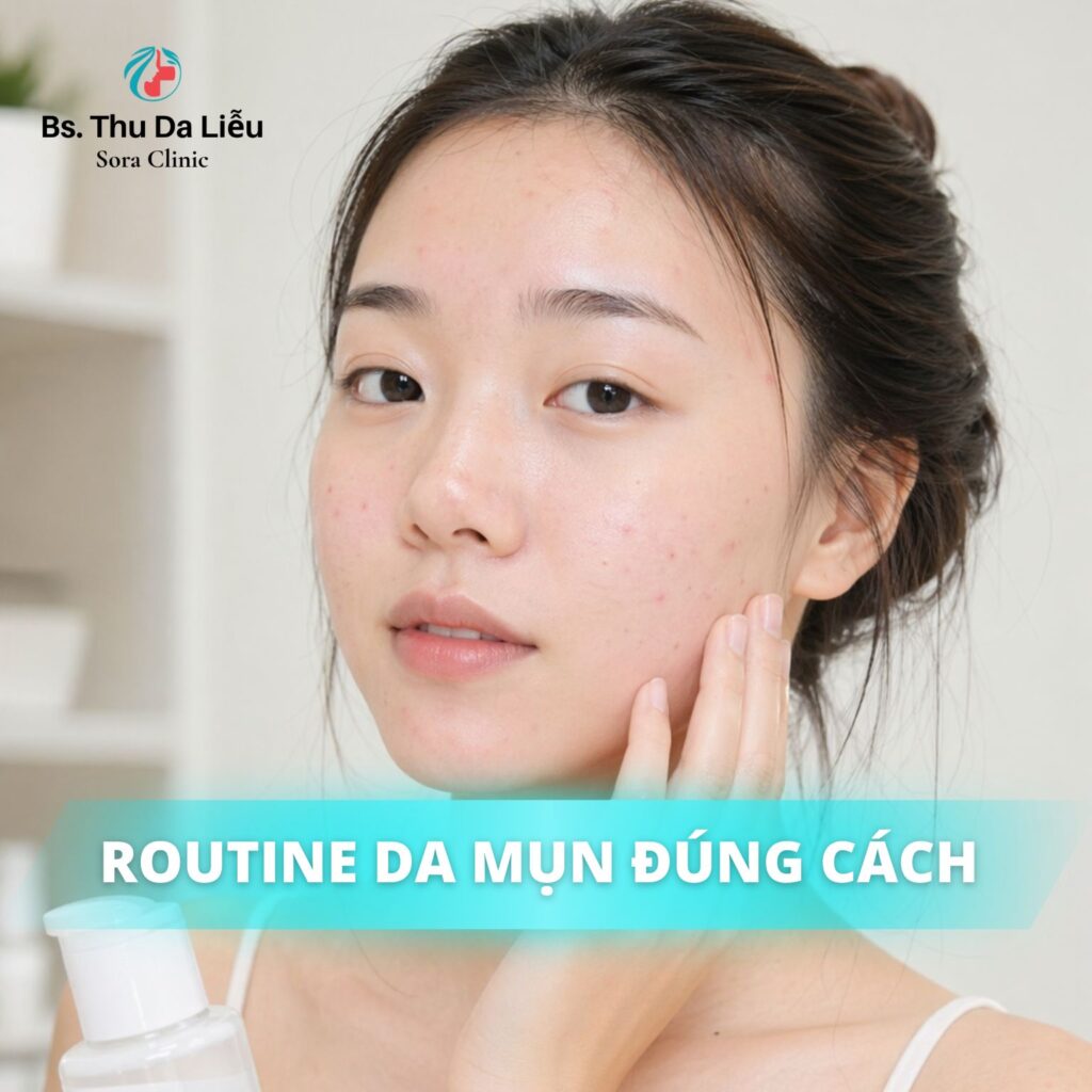 Routine da mụn đúng cách theo bác sĩ da liễu giúp giảm mụn hiệu quả