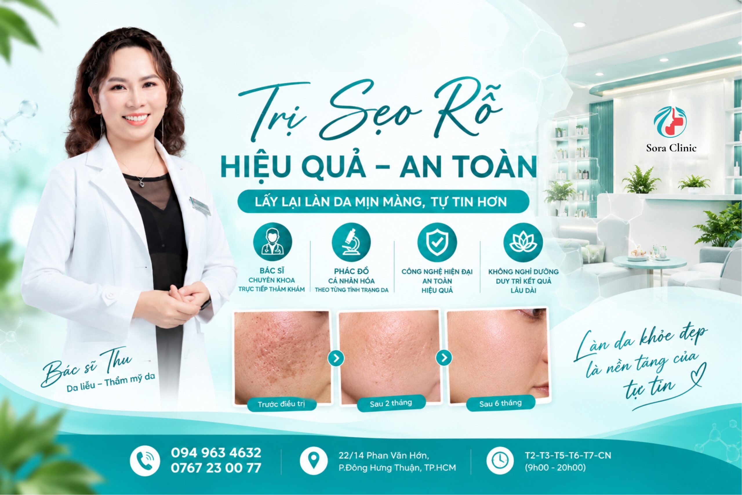 Bác sĩ da liễu trị sẹo rỗ hiệu quả quận 12