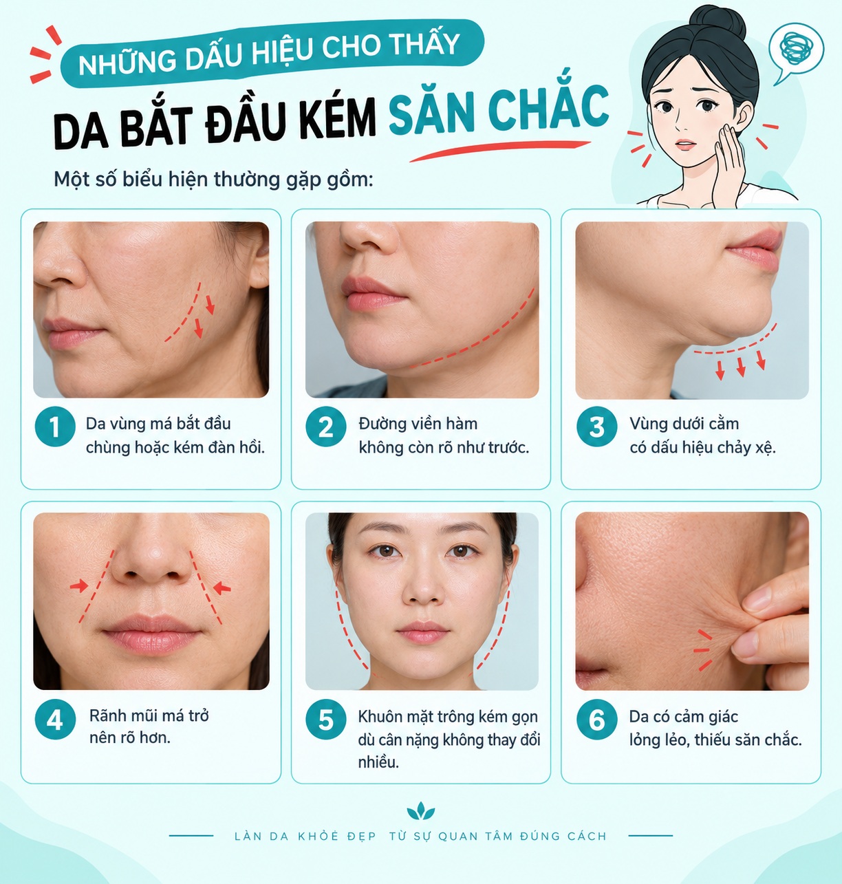 Những dấu hiệu cho thấy da kém sắc, mất đàn hồi